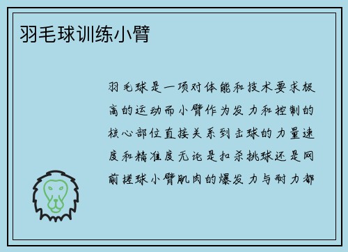 羽毛球训练小臂